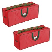 Hastings Home 2-pack Christmas Tree Storage Bag Fits 7.5 Ft Artificial Tree Protect Holiday Decorations (Red) 214131UVP